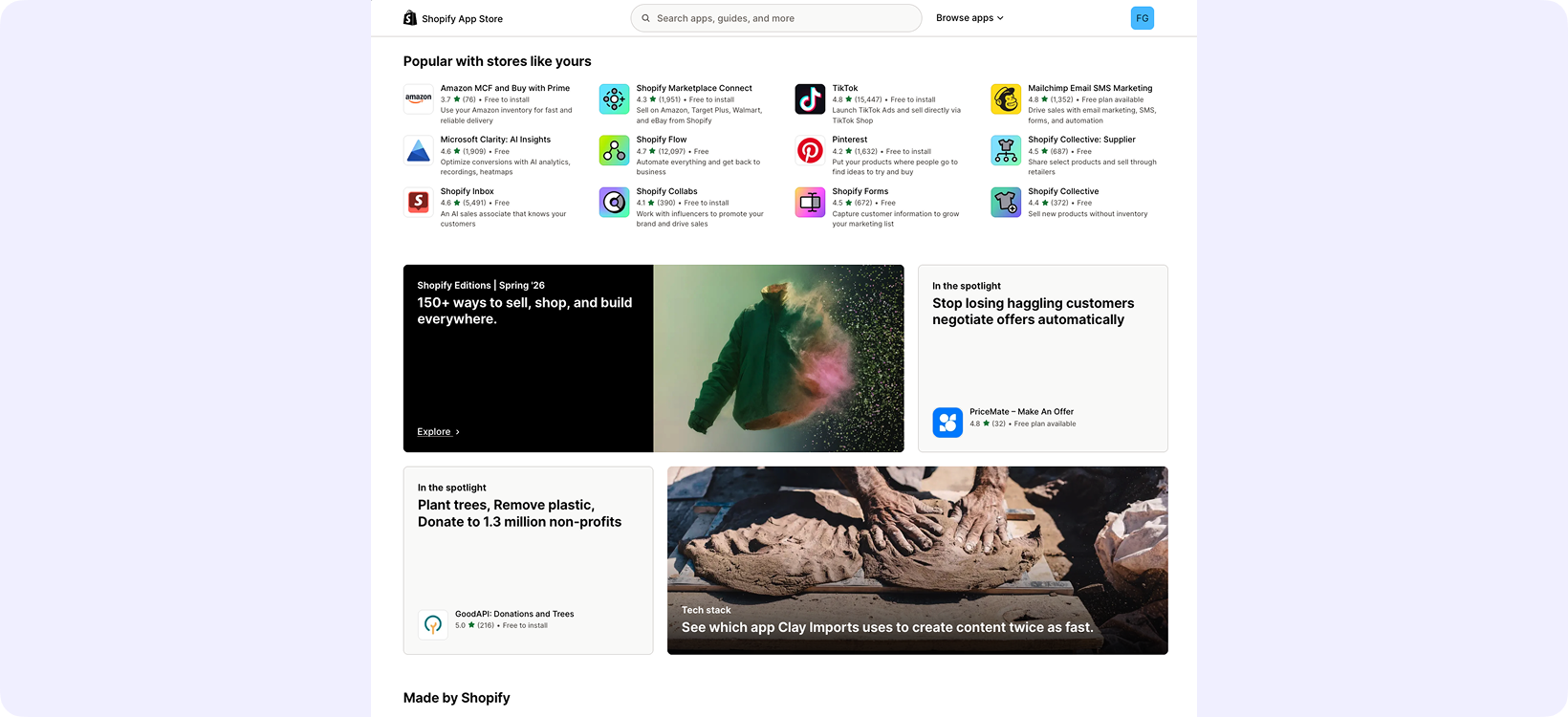 Shopify app store ( Desktop )